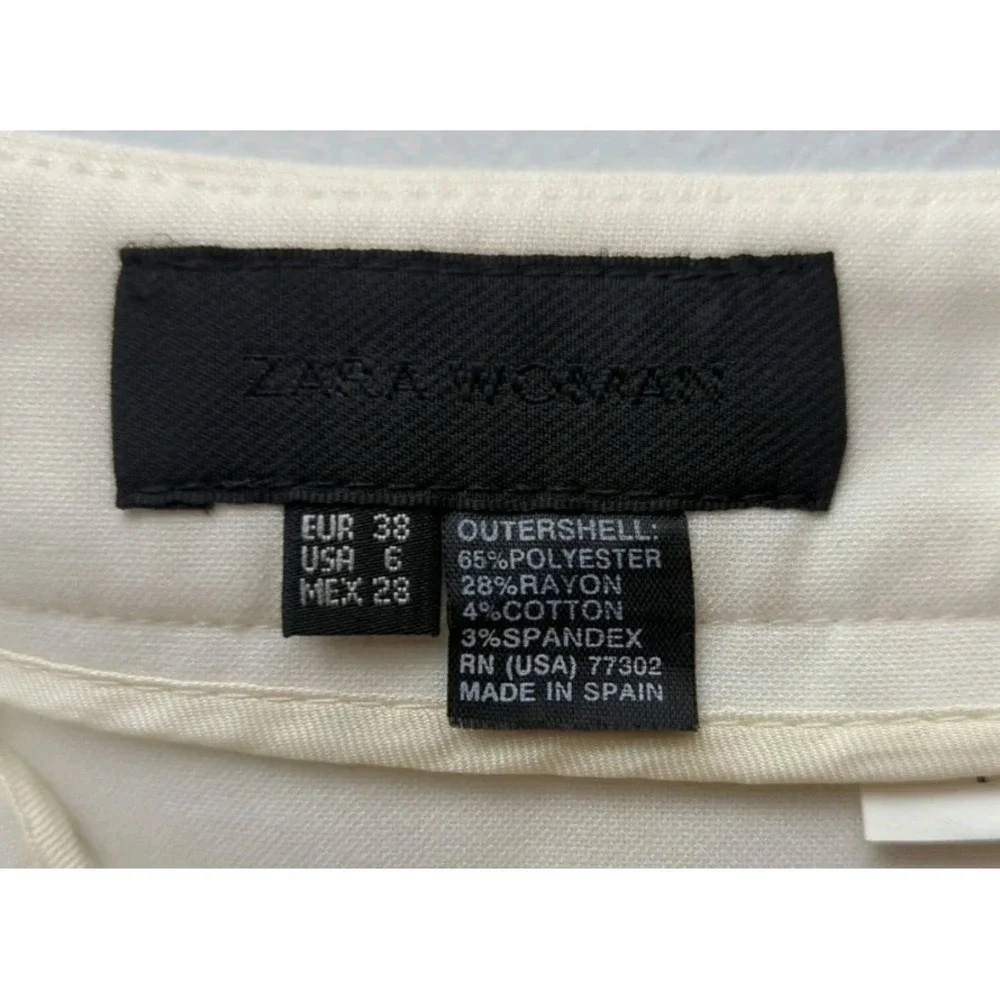 D5 ZARA Womens Knit Ivory Flared Skirt Sz 6 - Picture 3 of 3
